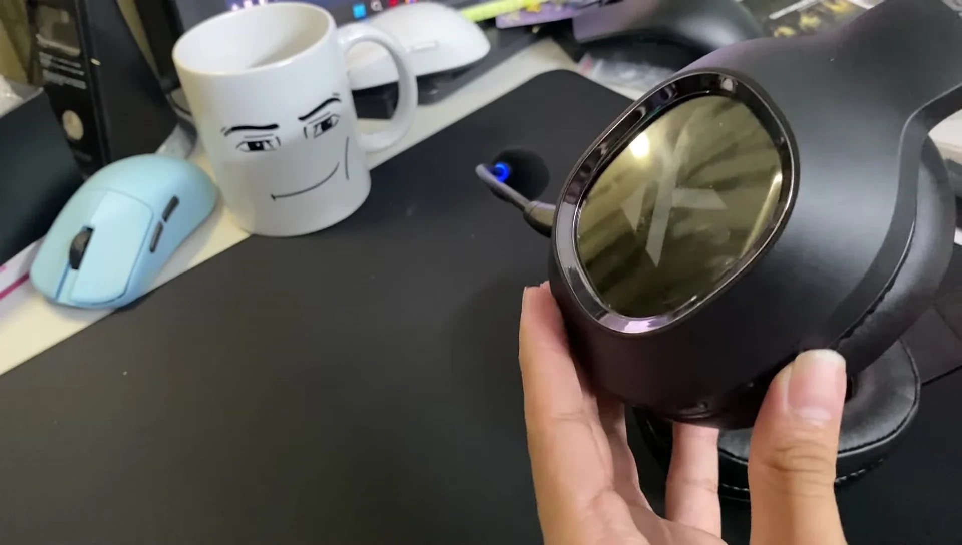 Gaming headset microphone close-up