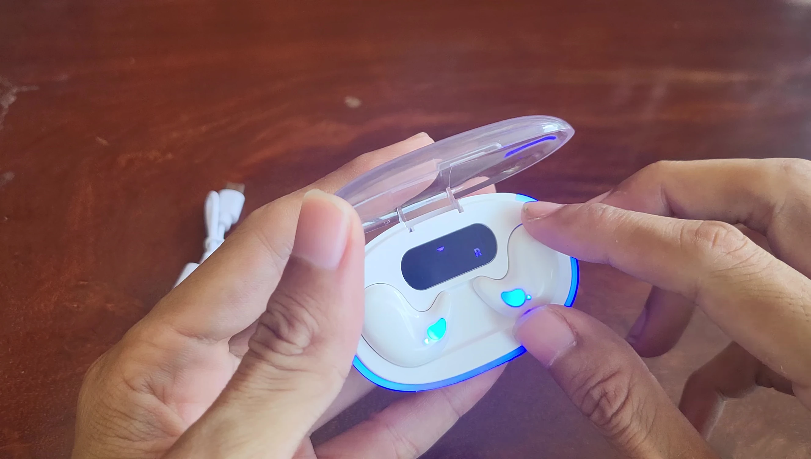 Ảnh chi tiết hai chiếc tai nghe X55 nhỏ nhắn