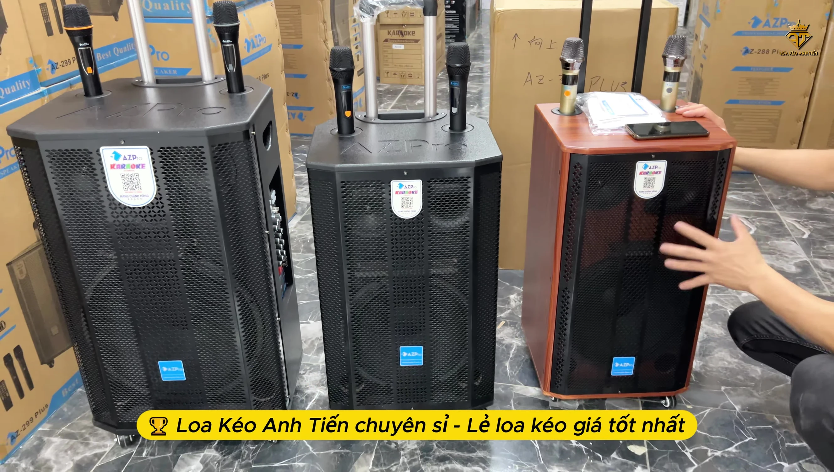 Hình ảnh cận cảnh loa AZ Pro 288 Plus và bảng điều khiển