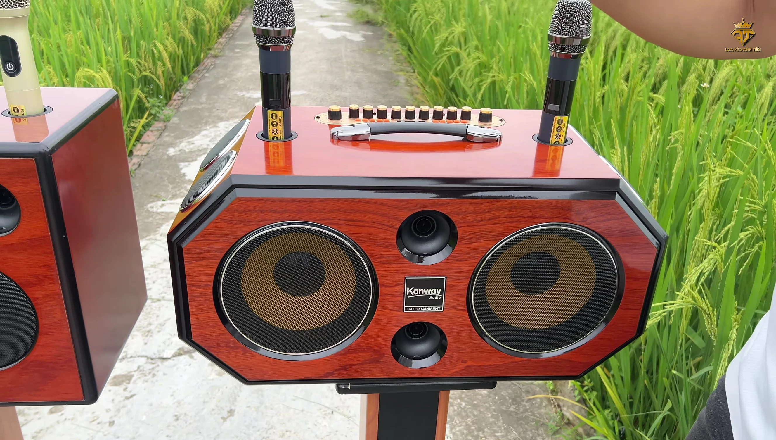 Hình ảnh toàn cảnh loa Kanway K820, thể hiện thiết kế hình tám cạnh